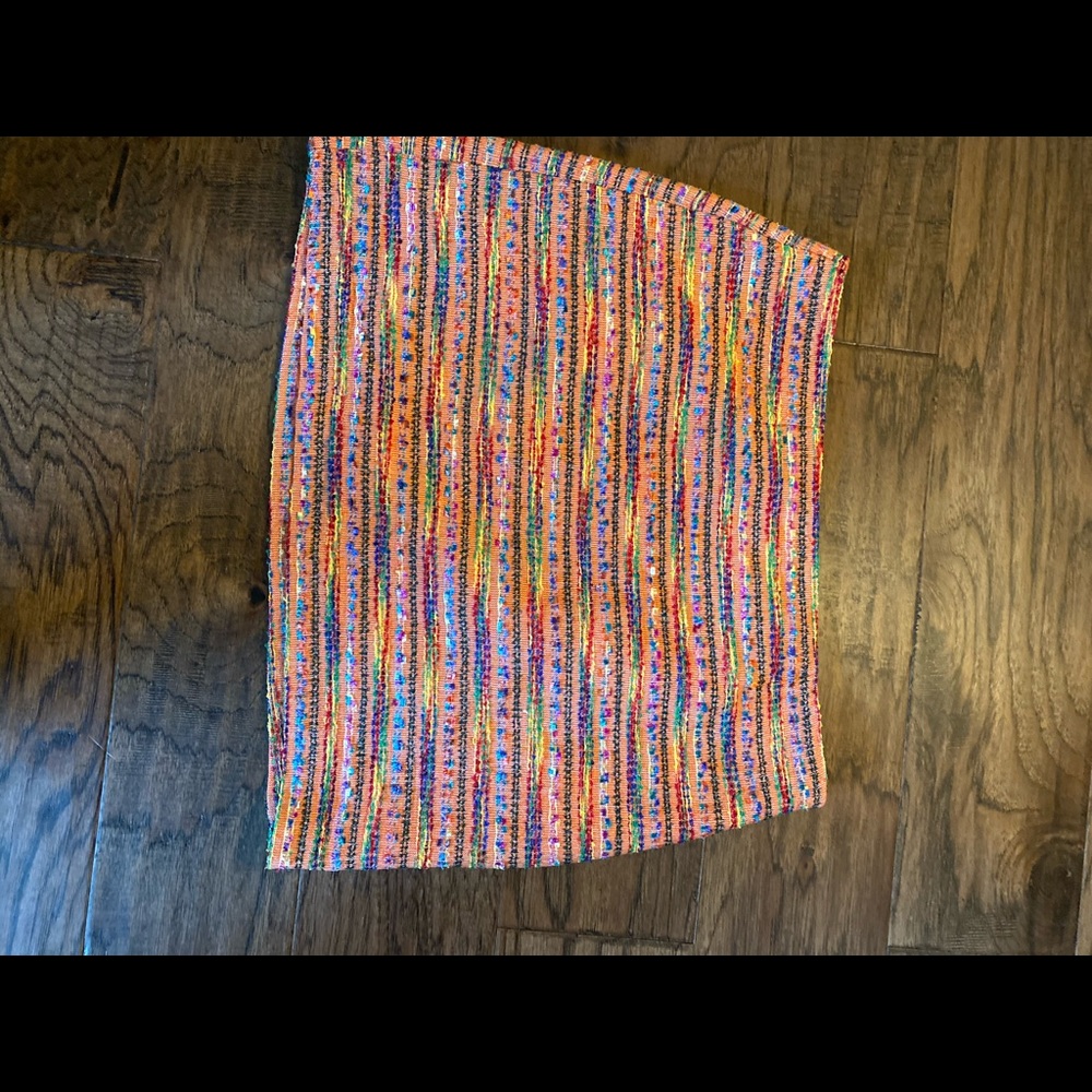 Multi colored striped mini skirt